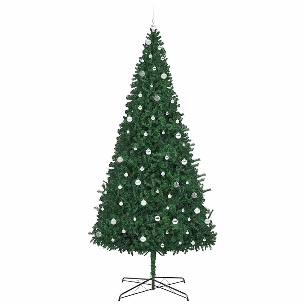 Weihnachtsbaum mit dekorativen Lichterketten Grün 400 cm PVC
