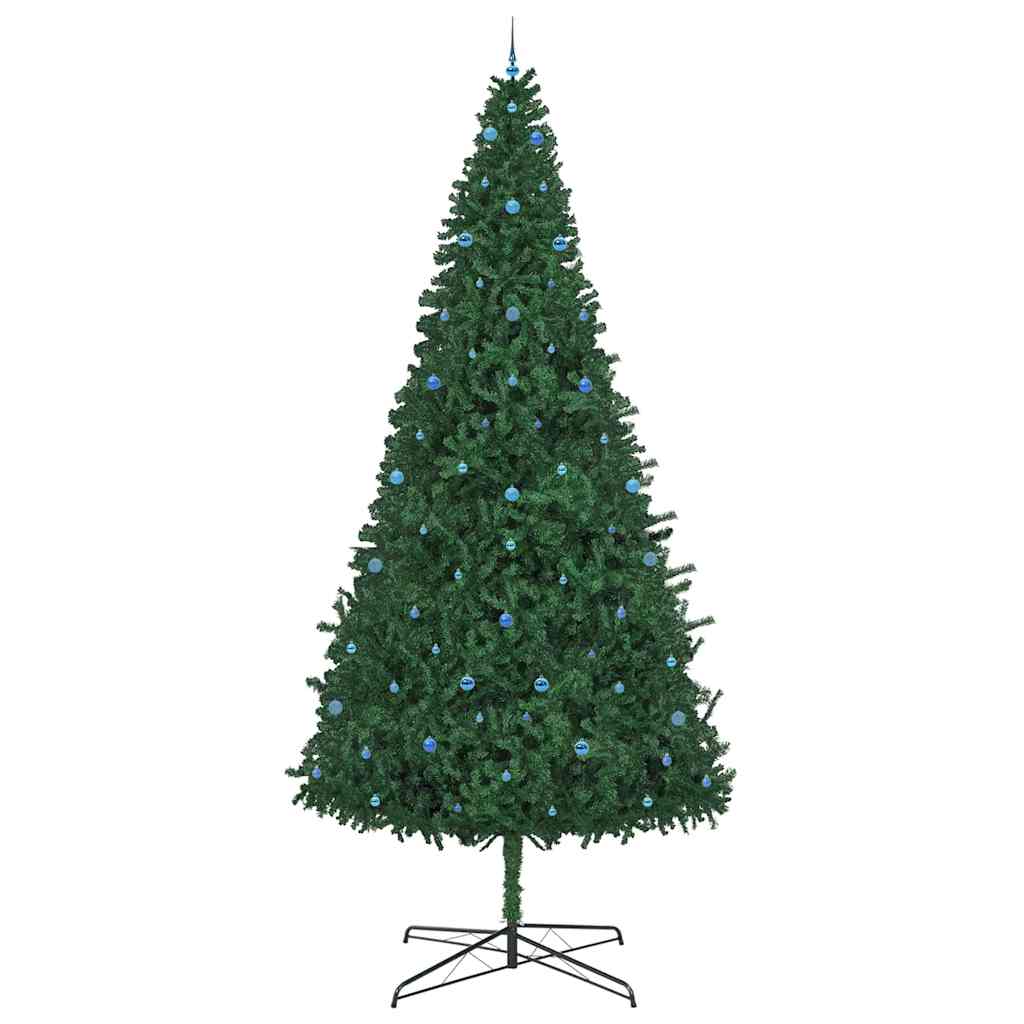 Weihnachtsbaum mit dekorativen Lichterketten Grün 400 cm PVC