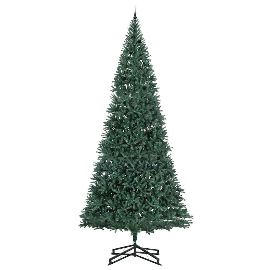 Künstlicher vorbeleuchteter Weihnachtsbaum mit Kugelset Grün