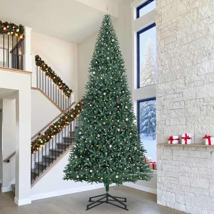 Künstlicher vorbeleuchteter Weihnachtsbaum mit Kugelset Grün