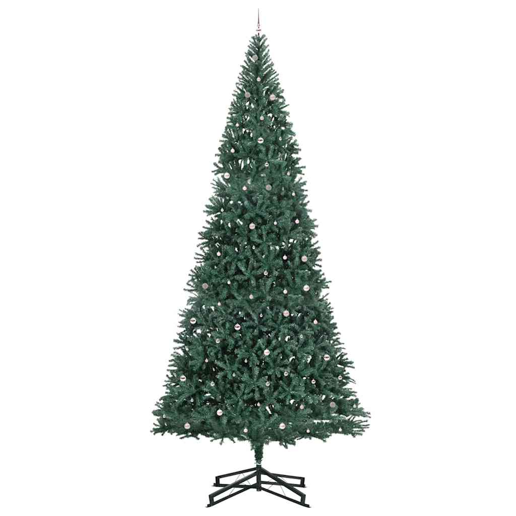 Künstlicher vorbeleuchteter Weihnachtsbaum mit Kugelset Grün