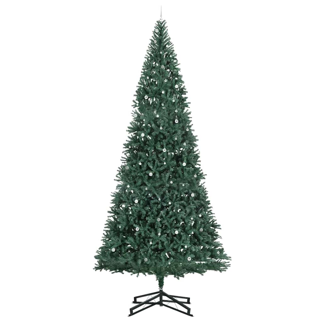 Künstlicher vorbeleuchteter Weihnachtsbaum mit Kugelset Grün