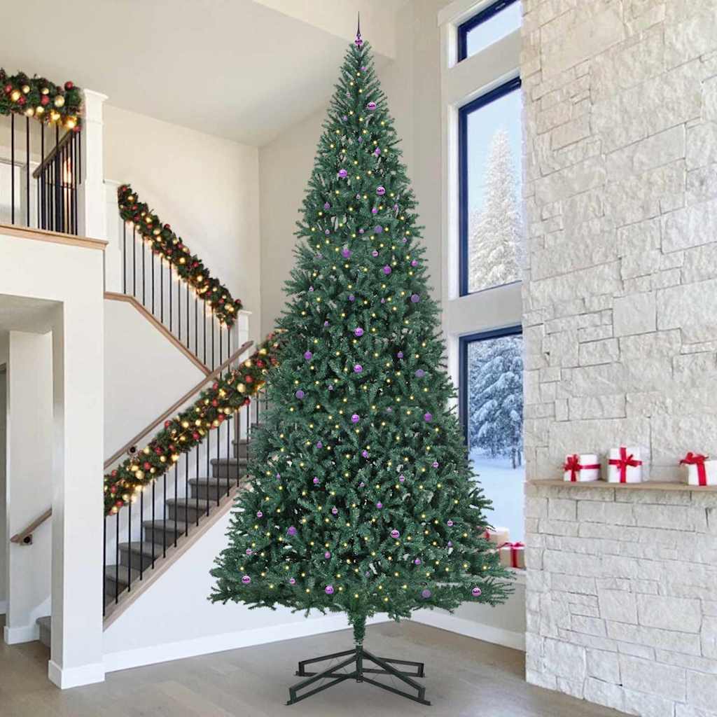 Künstlicher vorbeleuchteter Weihnachtsbaum mit Kugelset Grün