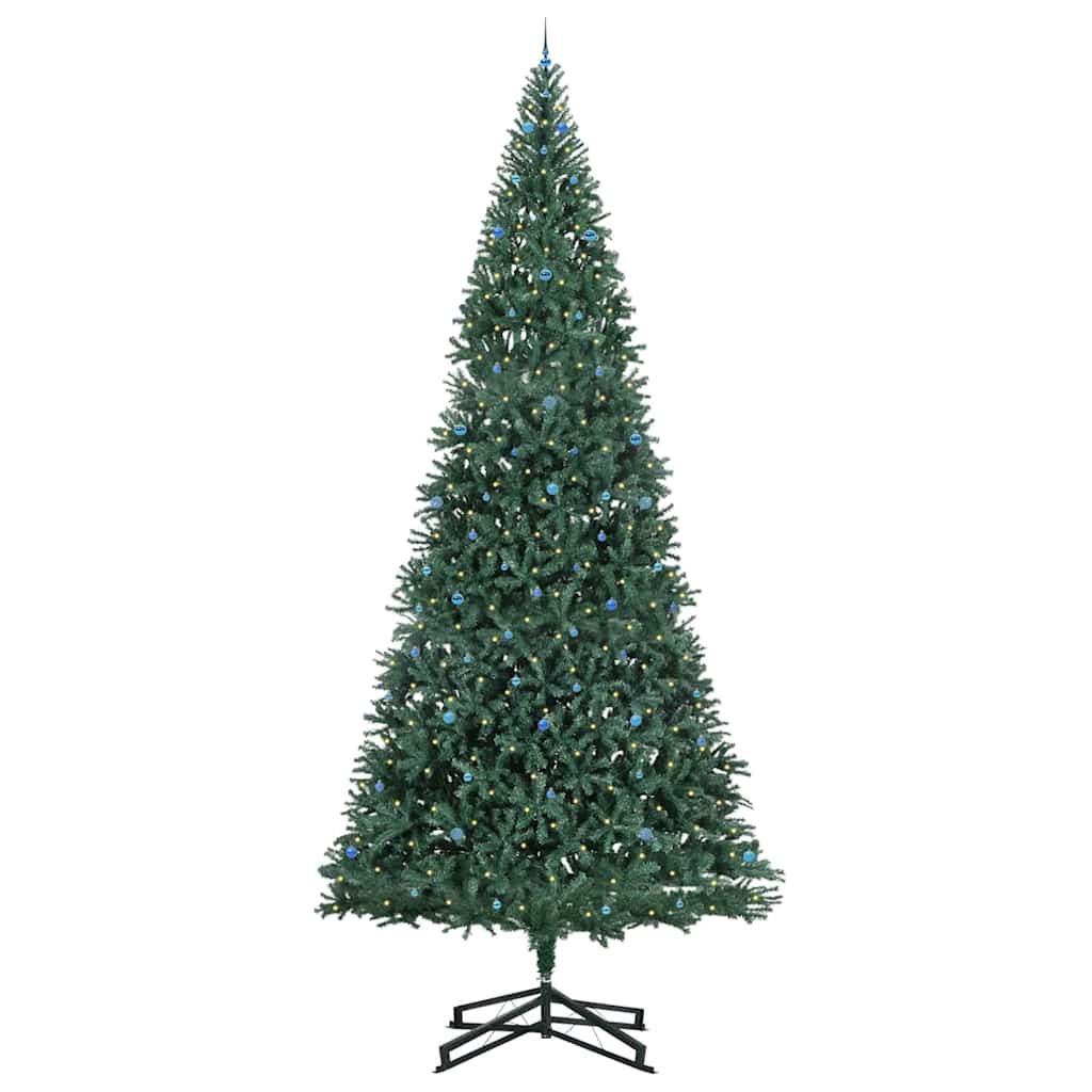 Künstlicher vorbeleuchteter Weihnachtsbaum mit Kugelset Grün