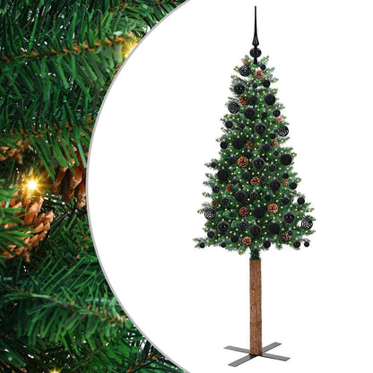 Schlanker Weihnachtsbaum mit 300 LEDs mit Ständer Grün 180 cm