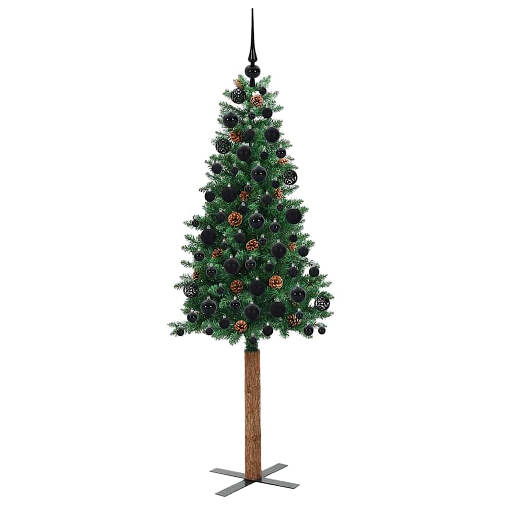 Schlanker Weihnachtsbaum mit 300 LEDs mit Ständer Grün 180 cm