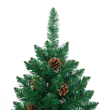 Schlanker Weihnachtsbaum mit 300 LEDs mit Ständer Grün 210 cm