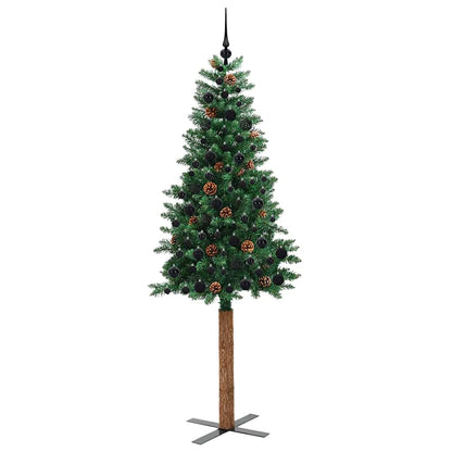 Schlanker Weihnachtsbaum mit 300 LEDs mit Ständer Grün 210 cm
