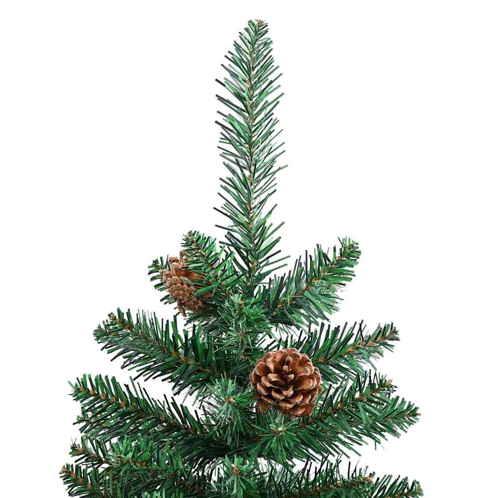 Schlanker Weihnachtsbaum mit 300 LEDs mit Ständer Grün 210 cm