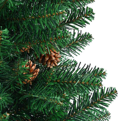 Schlanker Weihnachtsbaum mit 300 LEDs mit Ständer Grün 210 cm