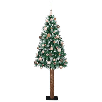 Schlanker Weihnachtsbaum mit 300 LEDs mit Ständer Grün 180 cm
