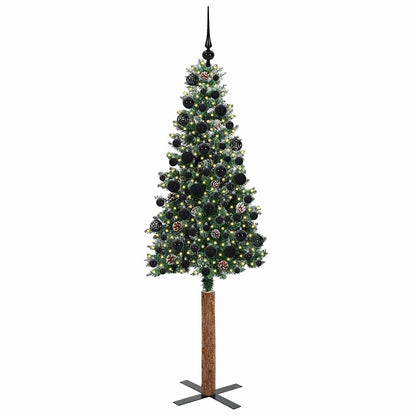 Schlanker Weihnachtsbaum mit 300 LEDs mit Ständer Grün 180 cm