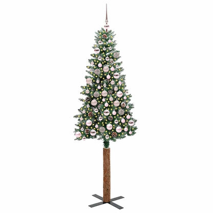 Schlanker Weihnachtsbaum mit 300 LEDs mit Ständer Grün 180 cm
