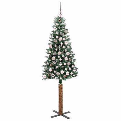 Schlanker Weihnachtsbaum mit 300 LEDs mit Ständer Grün 180 cm