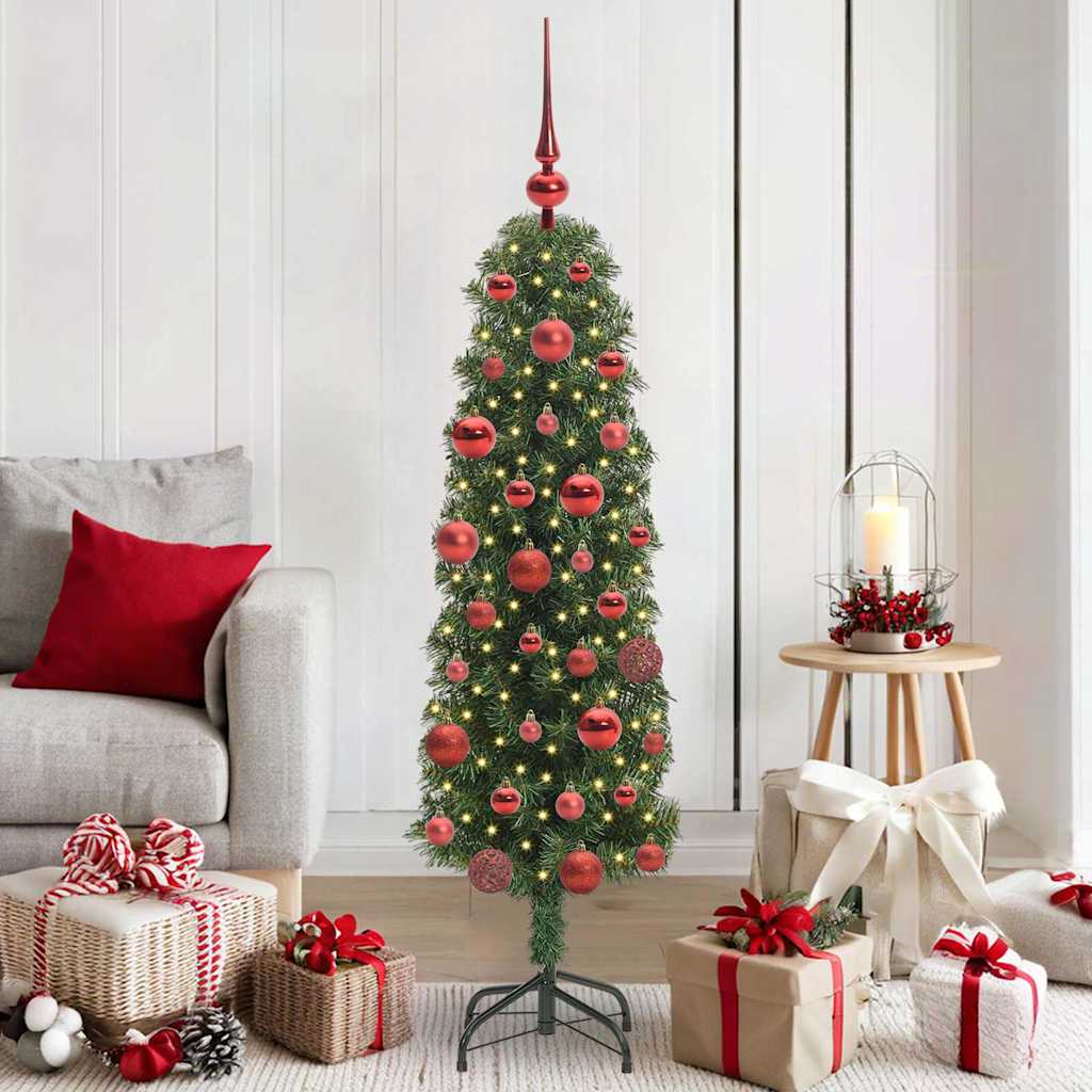 Künstlicher Weihnachtsbaum mit 150 LEDs mit Ständer Grün 150 cm
