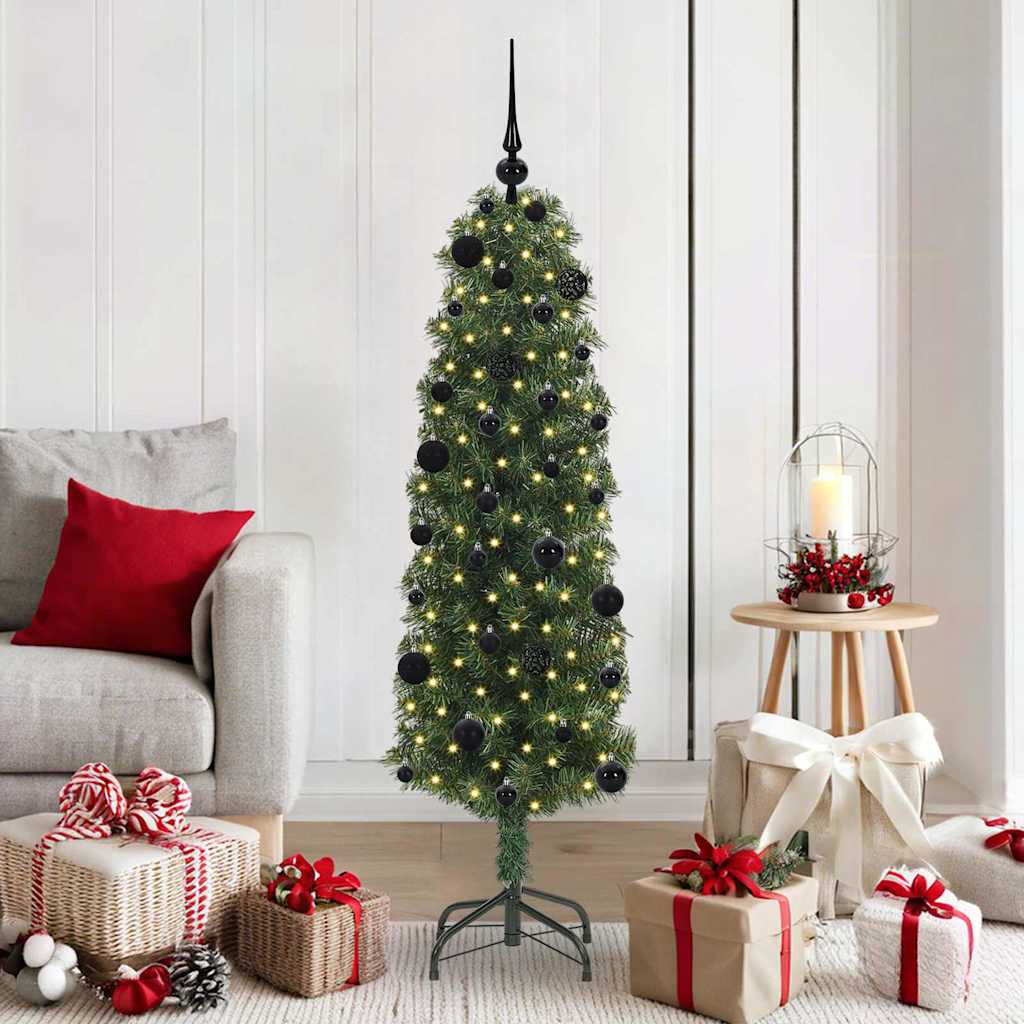 Künstlicher Weihnachtsbaum mit 150 LEDs mit Ständer Grün 150 cm