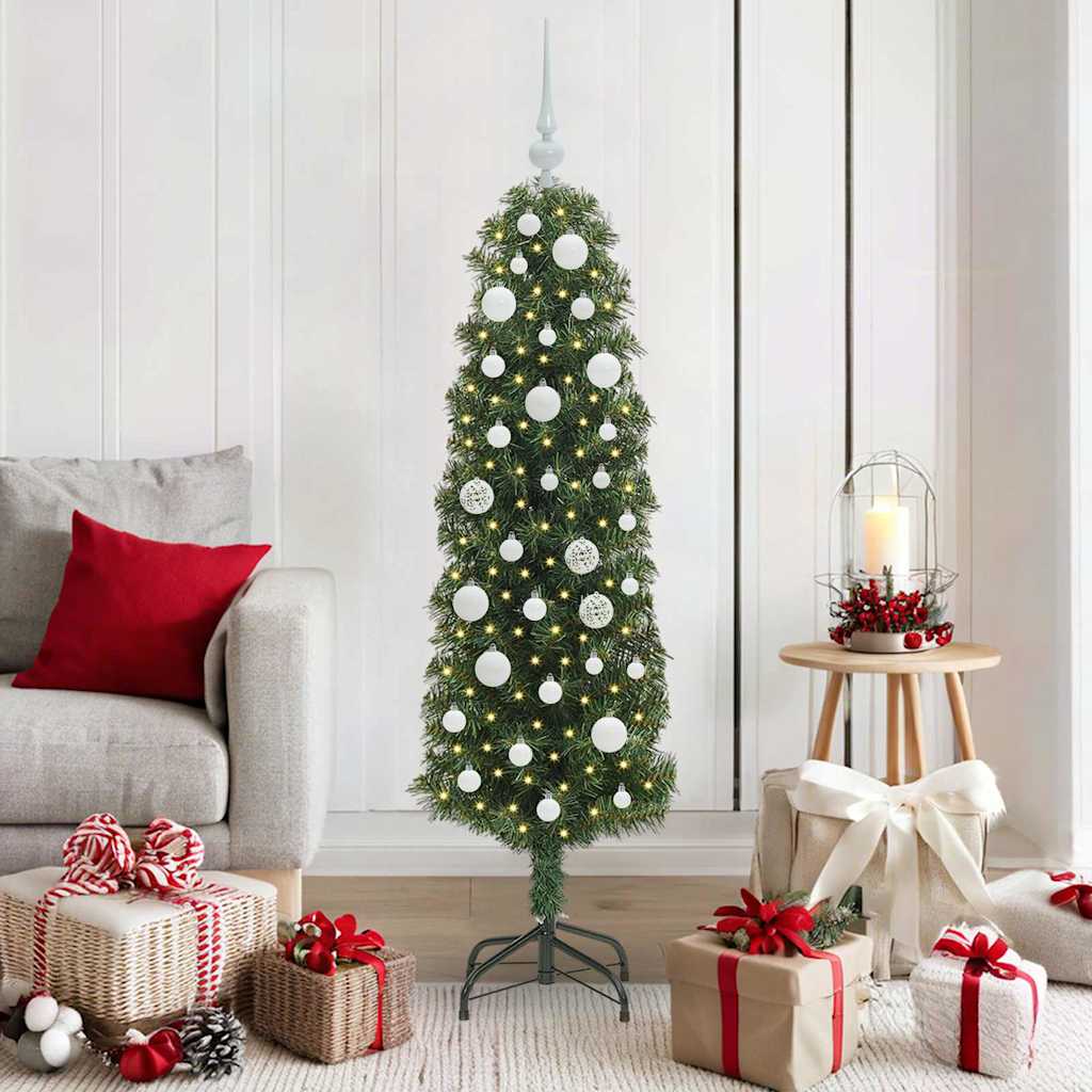 Künstlicher Weihnachtsbaum mit 150 LEDs mit Ständer Grün 150 cm