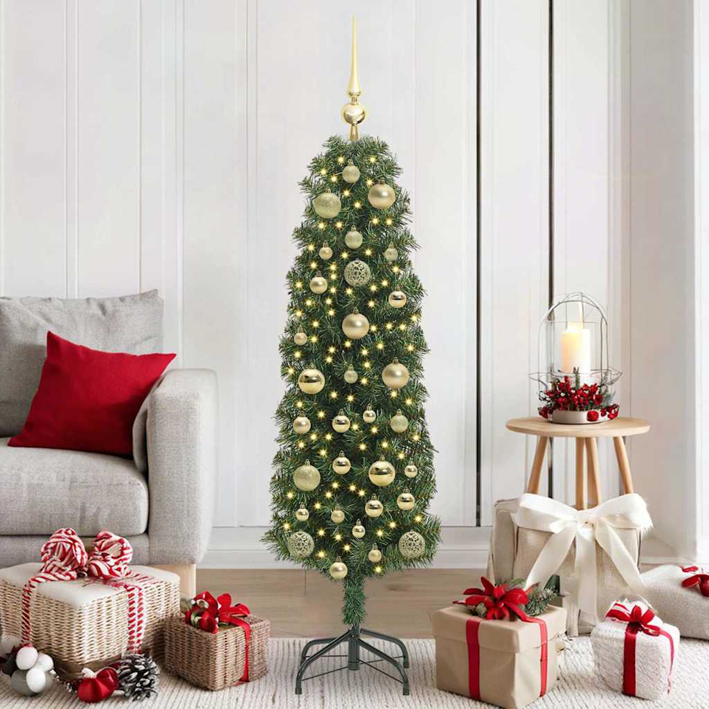 Künstlicher Weihnachtsbaum mit 150 LEDs mit Ständer Grün 150 cm