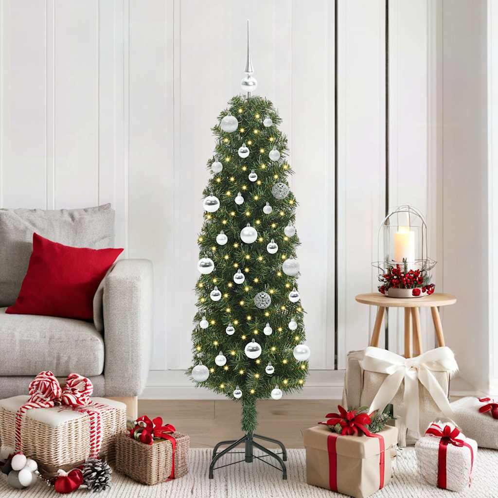 Künstlicher Weihnachtsbaum mit 150 LEDs mit Ständer Grün 150 cm