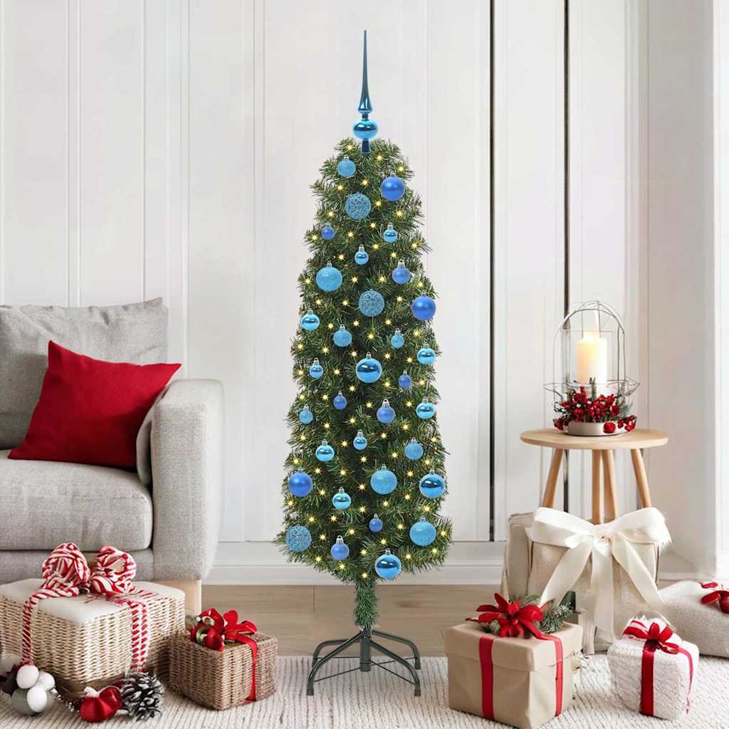 Künstlicher Weihnachtsbaum mit 150 LEDs mit Ständer Grün 150 cm