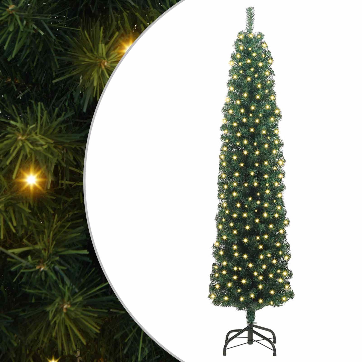 Künstlicher Weihnachtsbaum mit 300 LEDs mit Ständer Grün 180 cm