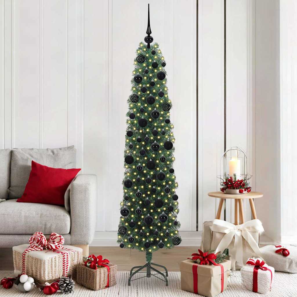 Künstlicher Weihnachtsbaum mit 300 LEDs mit Ständer Grün 180 cm