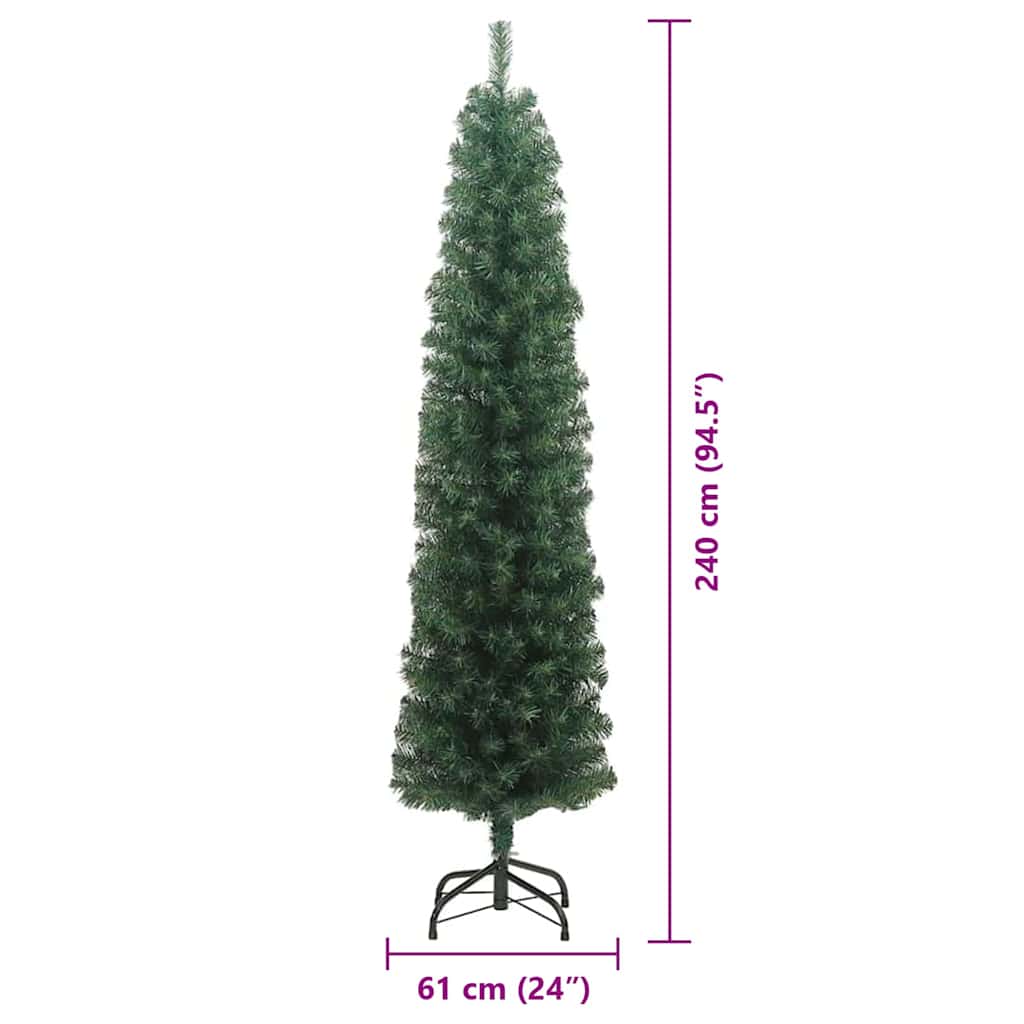 Künstlicher Weihnachtsbaum mit 300 LEDs mit Ständer Grün 240 cm