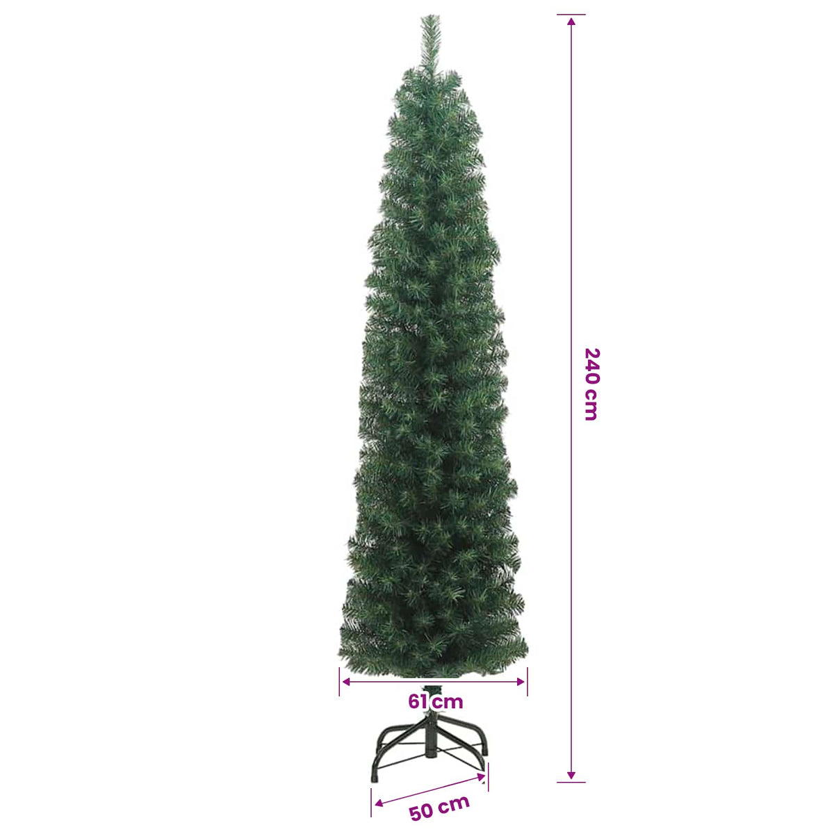 Künstlicher Weihnachtsbaum mit LED-Beleuchtung Grün 240 cm