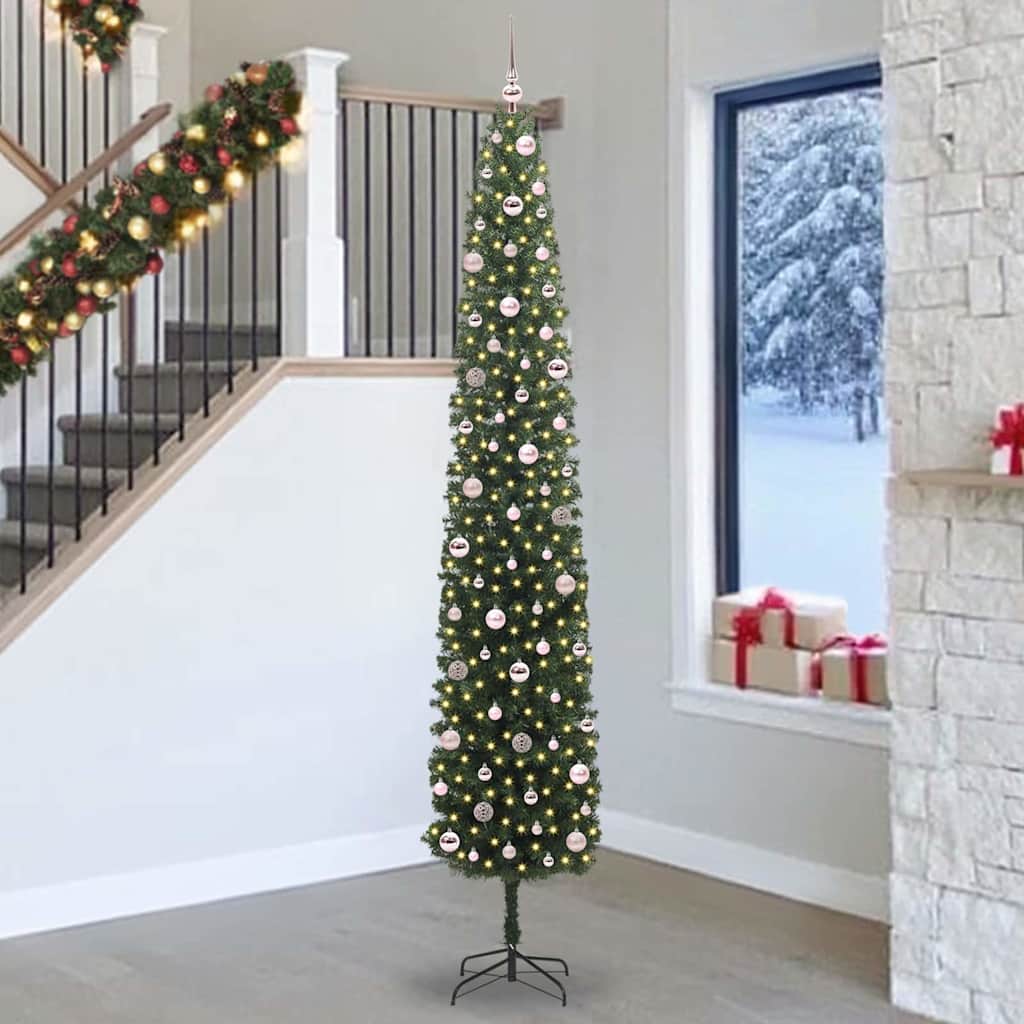 Künstlicher Weihnachtsbaum mit 300 LEDs mit Ständer Grün 270 cm
