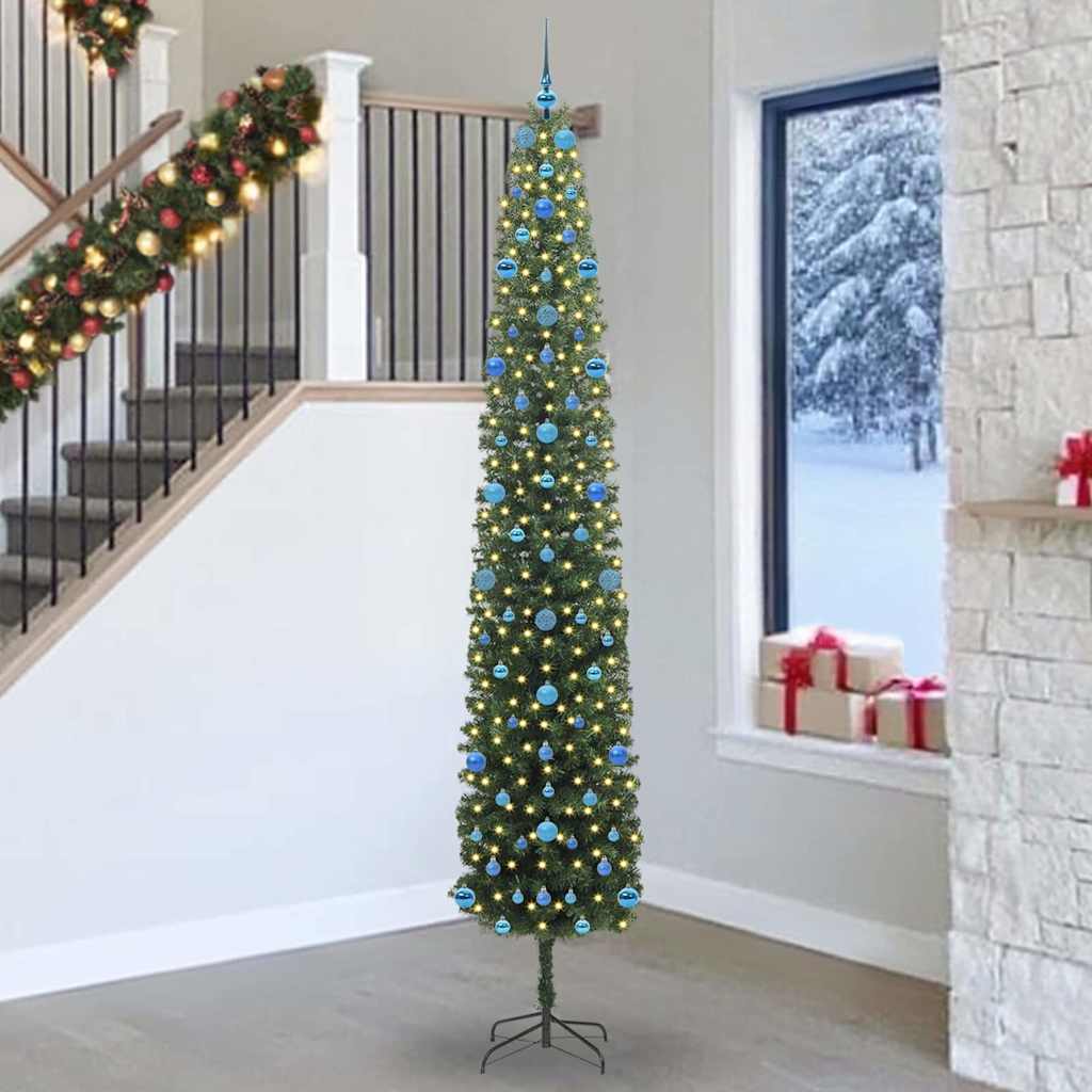 Künstlicher Weihnachtsbaum mit 300 LEDs mit Ständer Grün 270 cm