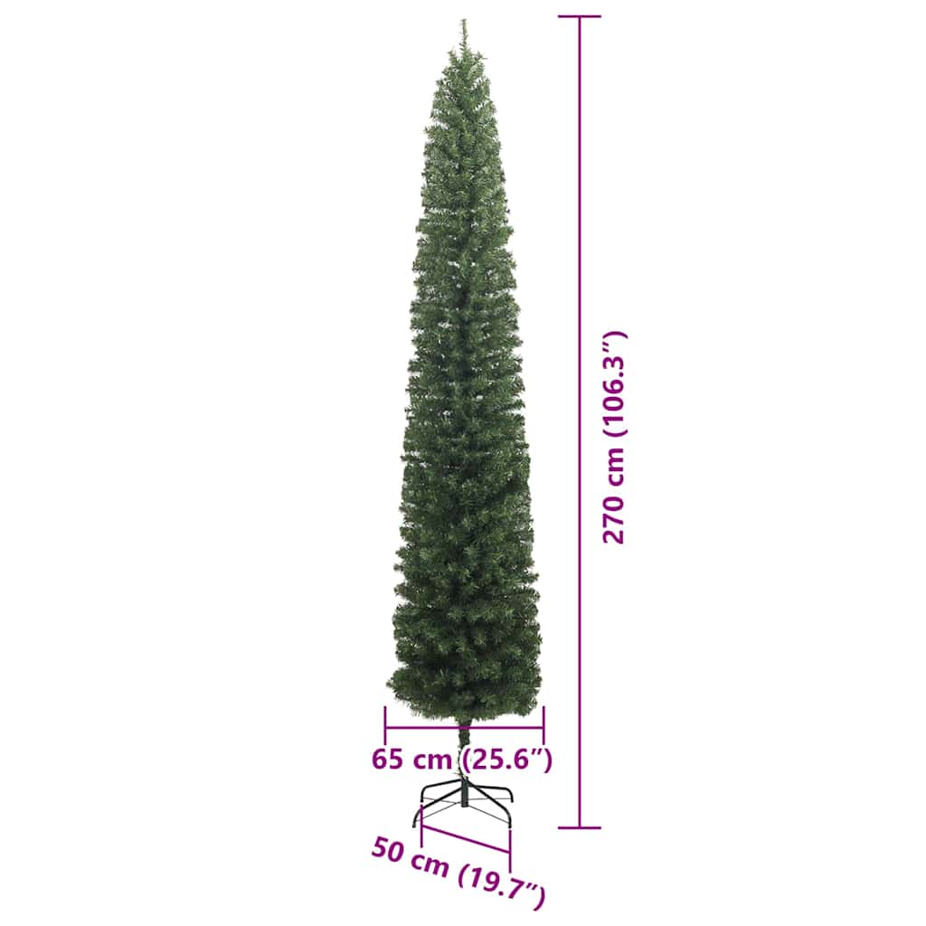 Künstlicher Weihnachtsbaum mit 300 LEDs mit Ständer Grün 270 cm