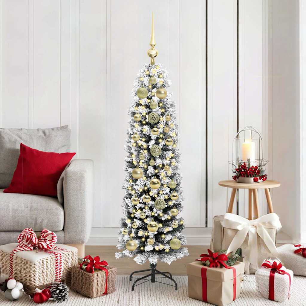 Künstlicher Weihnachtsbaum mit 150 LEDs mit Ständer Grün 150 cm