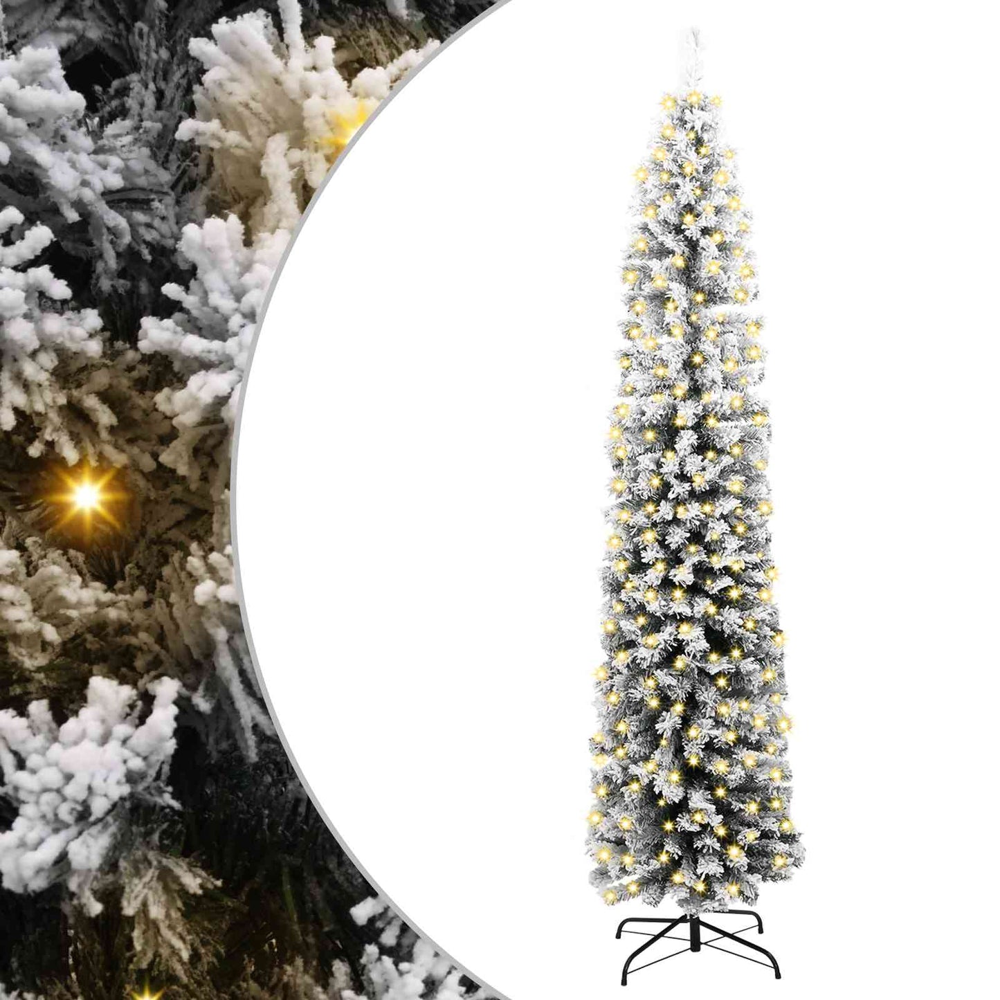 Künstlicher Weihnachtsbaum mit 300 LEDs mit Ständer Grün 240 cm