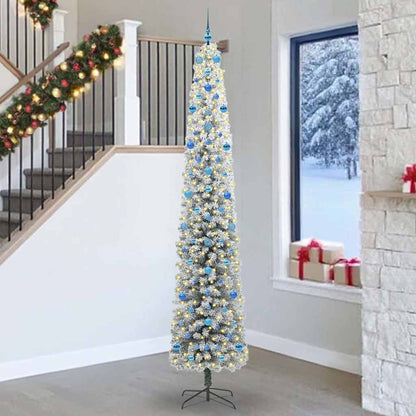Künstlicher Weihnachtsbaum mit LED-Beleuchtung Grün und Weiß