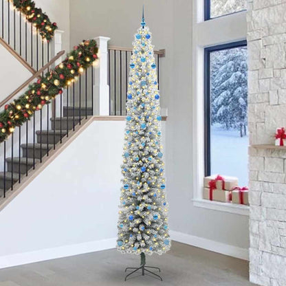 Künstlicher Weihnachtsbaum mit LED-Beleuchtung Grün und Weiß