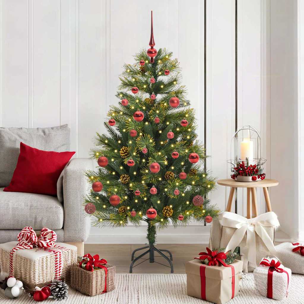 Künstlicher klappbarer Weihnachtsbaum mit Tannenzapfen 150 cm
