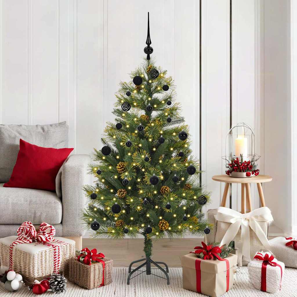 Künstlicher klappbarer Weihnachtsbaum mit Tannenzapfen 150 cm