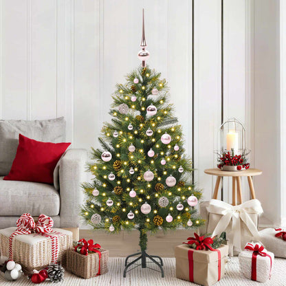 Künstlicher klappbarer Weihnachtsbaum mit Tannenzapfen 150 cm