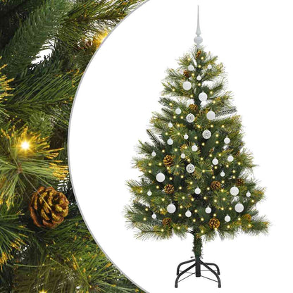 Künstlicher klappbarer Weihnachtsbaum mit Tannenzapfen 150 cm