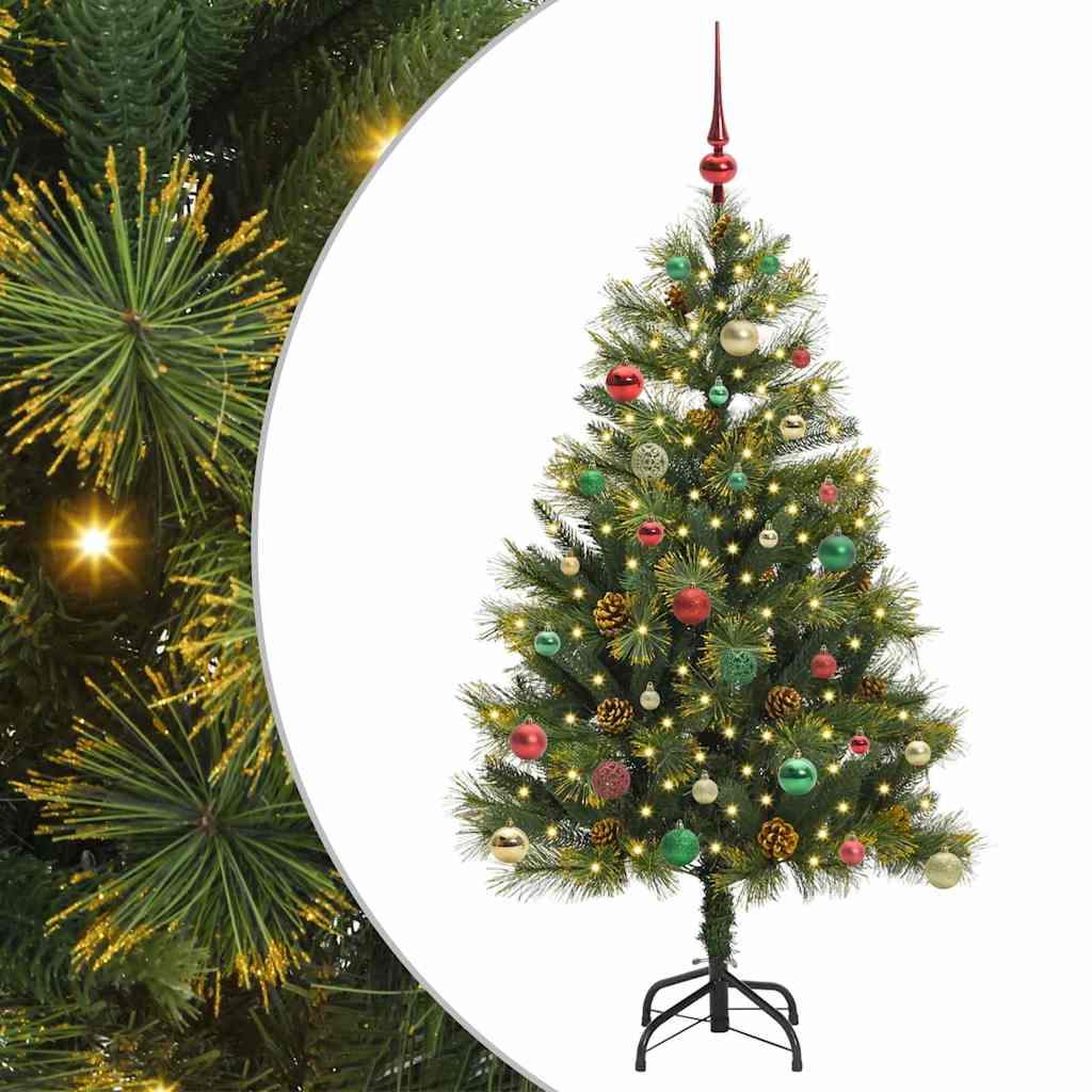 Künstlicher klappbarer Weihnachtsbaum mit Tannenzapfen 150 cm