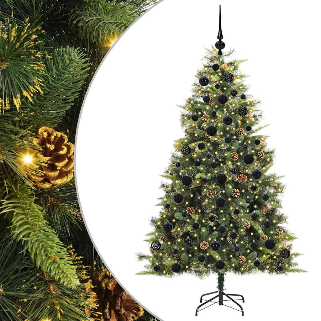 Künstlicher klappbarer Weihnachtsbaum mit Tannenzapfen 180 cm