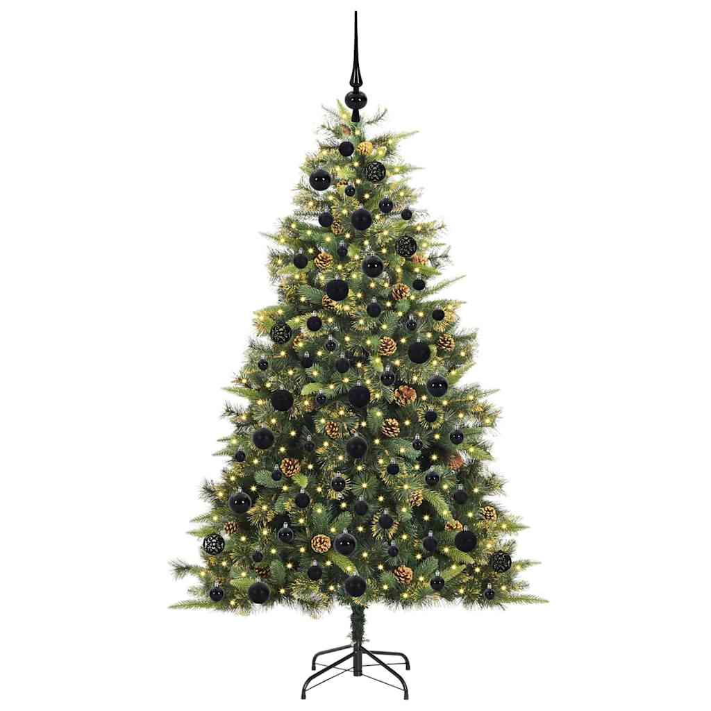 Künstlicher klappbarer Weihnachtsbaum mit Tannenzapfen 180 cm