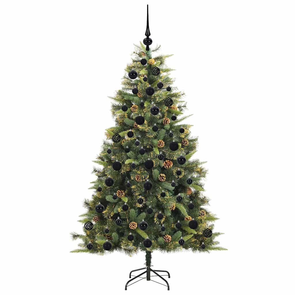 Künstlicher klappbarer Weihnachtsbaum mit Tannenzapfen 180 cm