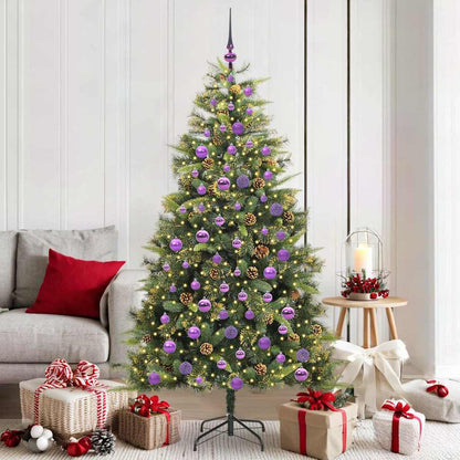 Künstlicher klappbarer Weihnachtsbaum mit Tannenzapfen 300 LEDs