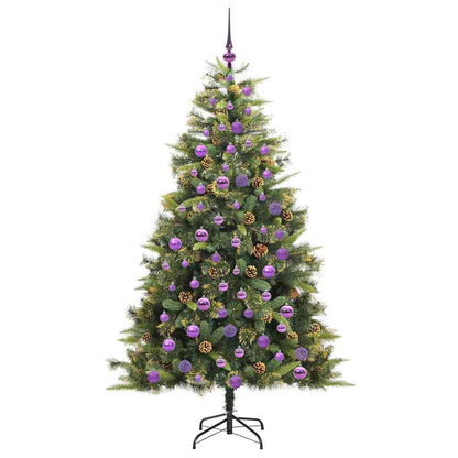 Künstlicher klappbarer Weihnachtsbaum mit Tannenzapfen 300 LEDs
