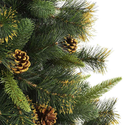 Künstlicher klappbarer Weihnachtsbaum mit Tannenzapfen 180 cm