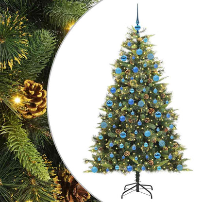 Künstlicher klappbarer Weihnachtsbaum mit Tannenzapfen 180 cm