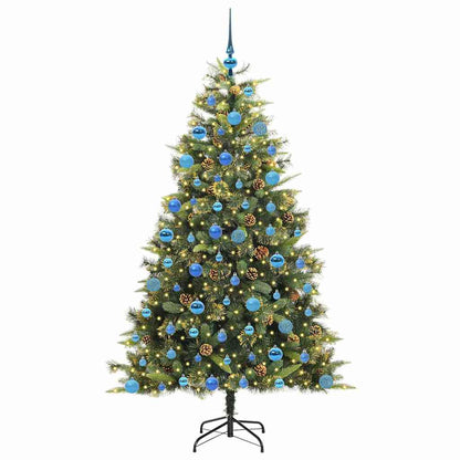 Künstlicher klappbarer Weihnachtsbaum mit Tannenzapfen 180 cm