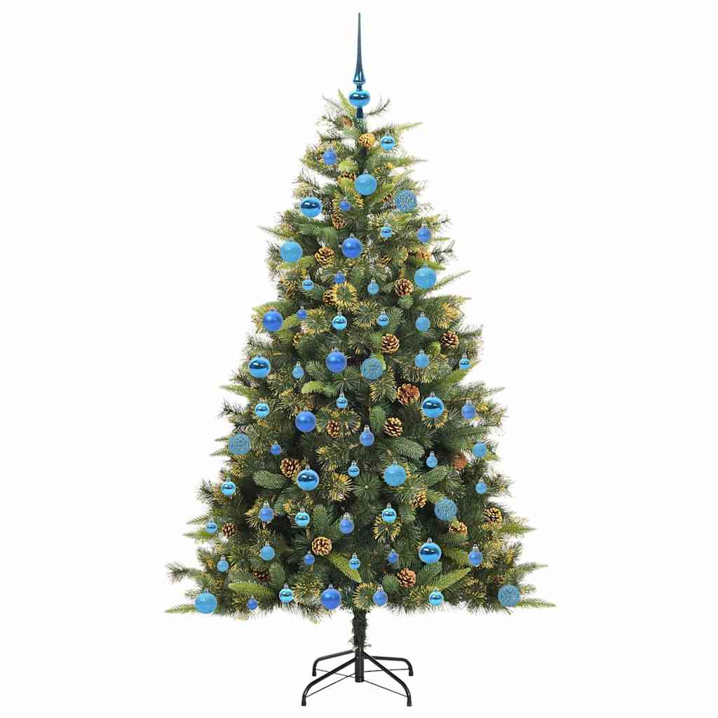 Künstlicher klappbarer Weihnachtsbaum mit Tannenzapfen 180 cm