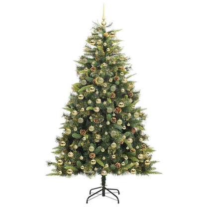Künstlicher klappbarer Weihnachtsbaum mit Tannenzapfen 210 cm